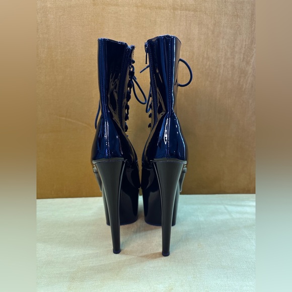 EXOTIC DANCER HEELS - SEIZE 7 - BLACK LEATHER - Picture 5 of 6